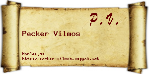 Pecker Vilmos névjegykártya